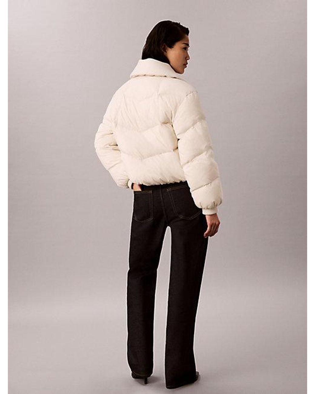 Calvin Klein Natural Jeans Short Down Puffer Jacket