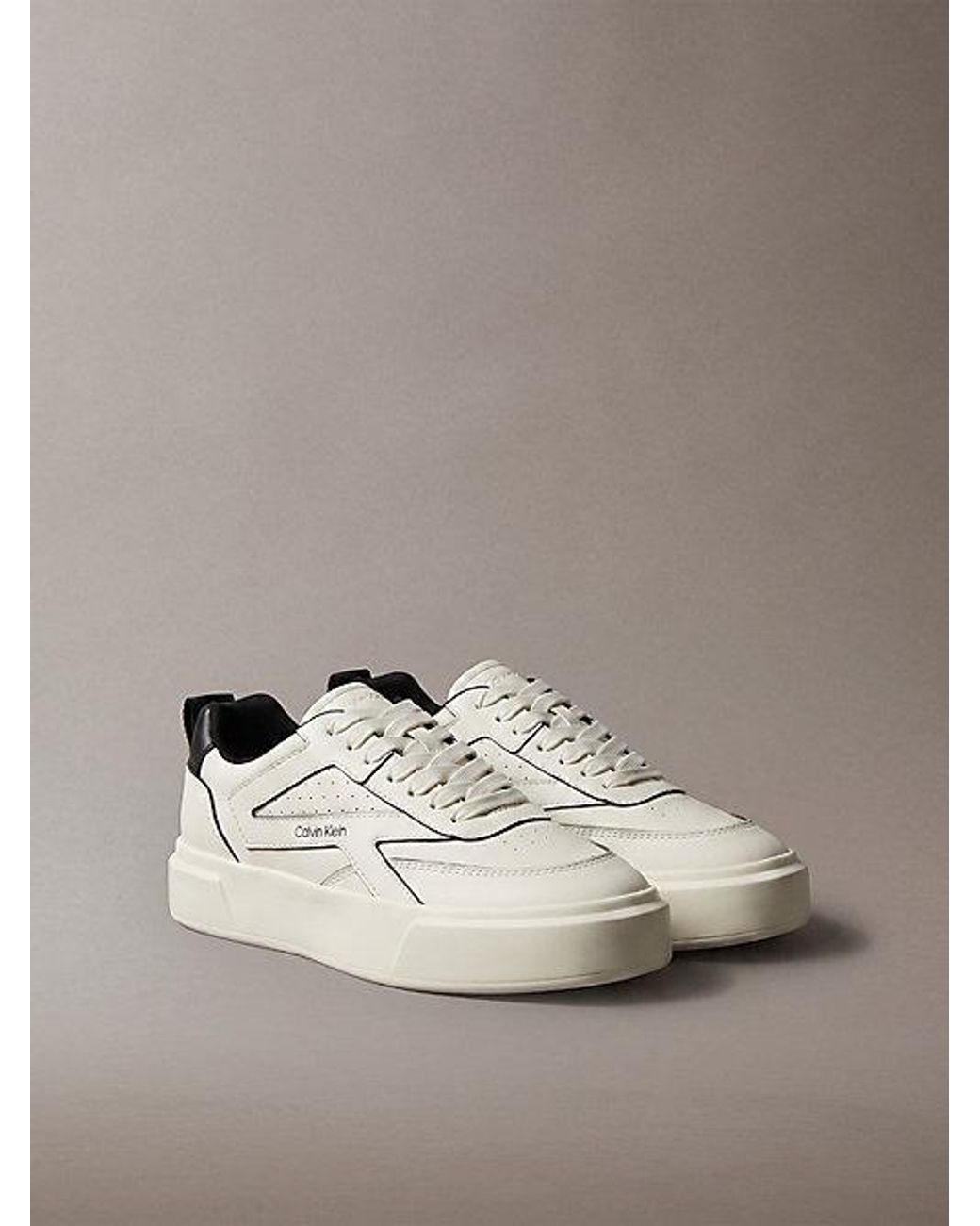 Calvin Klein Metallic Leather Signature Trainers