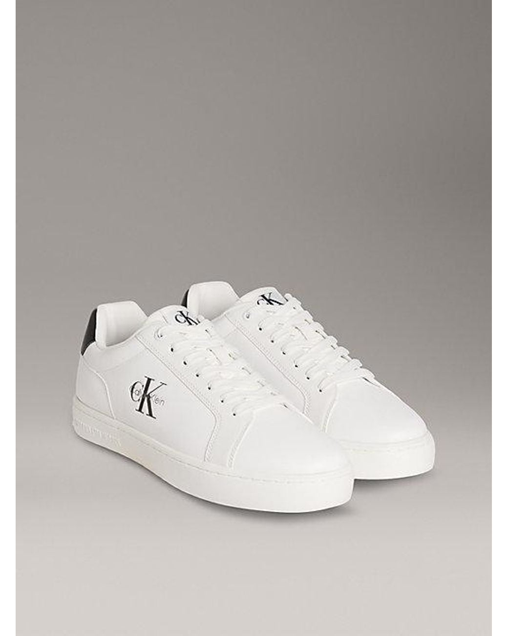 Calvin Klein Metallic Jeans Leather Signature Logo Trainers for men