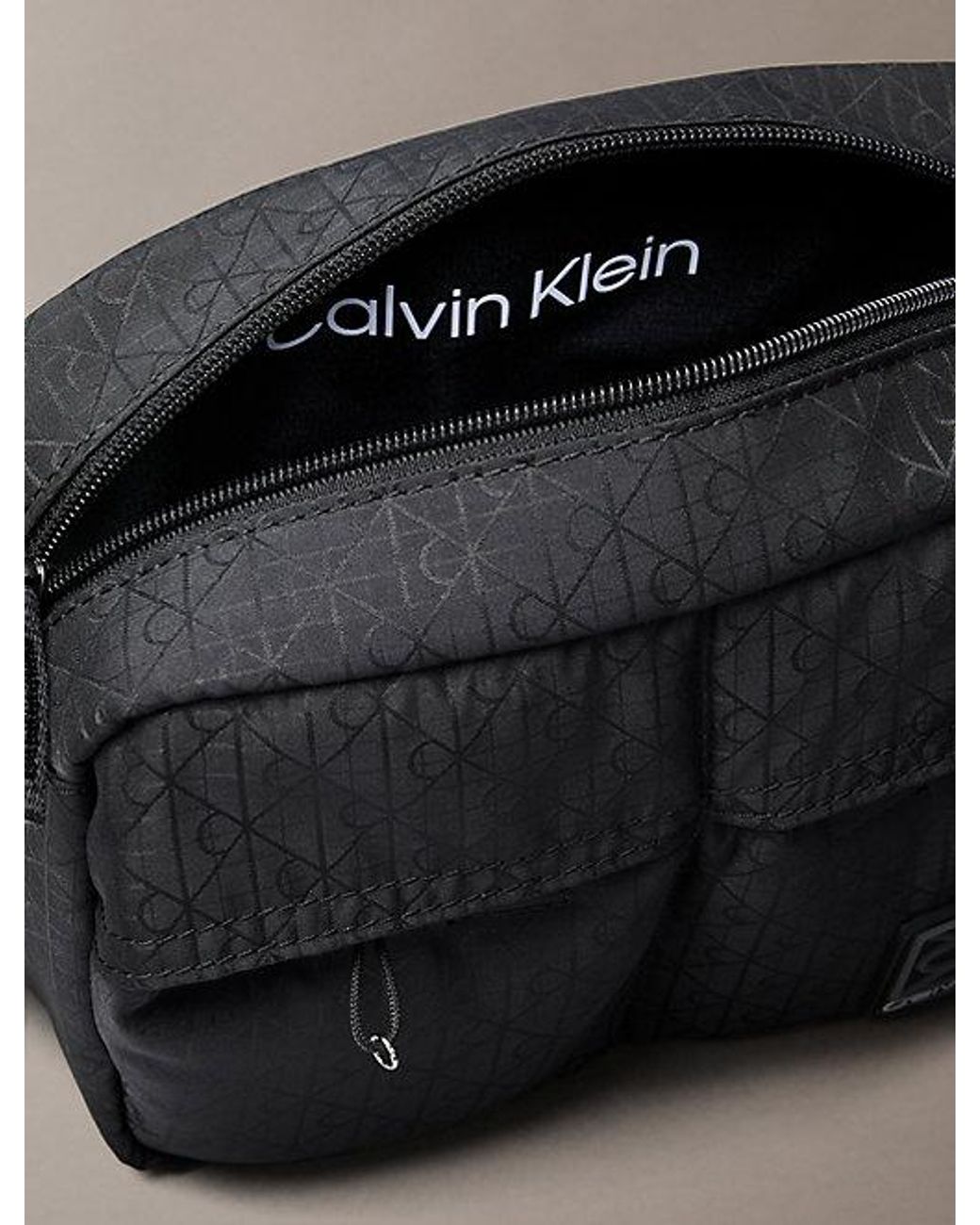 Calvin Klein Black Water Repellent Ripstop Crossbody Camera Bag for men