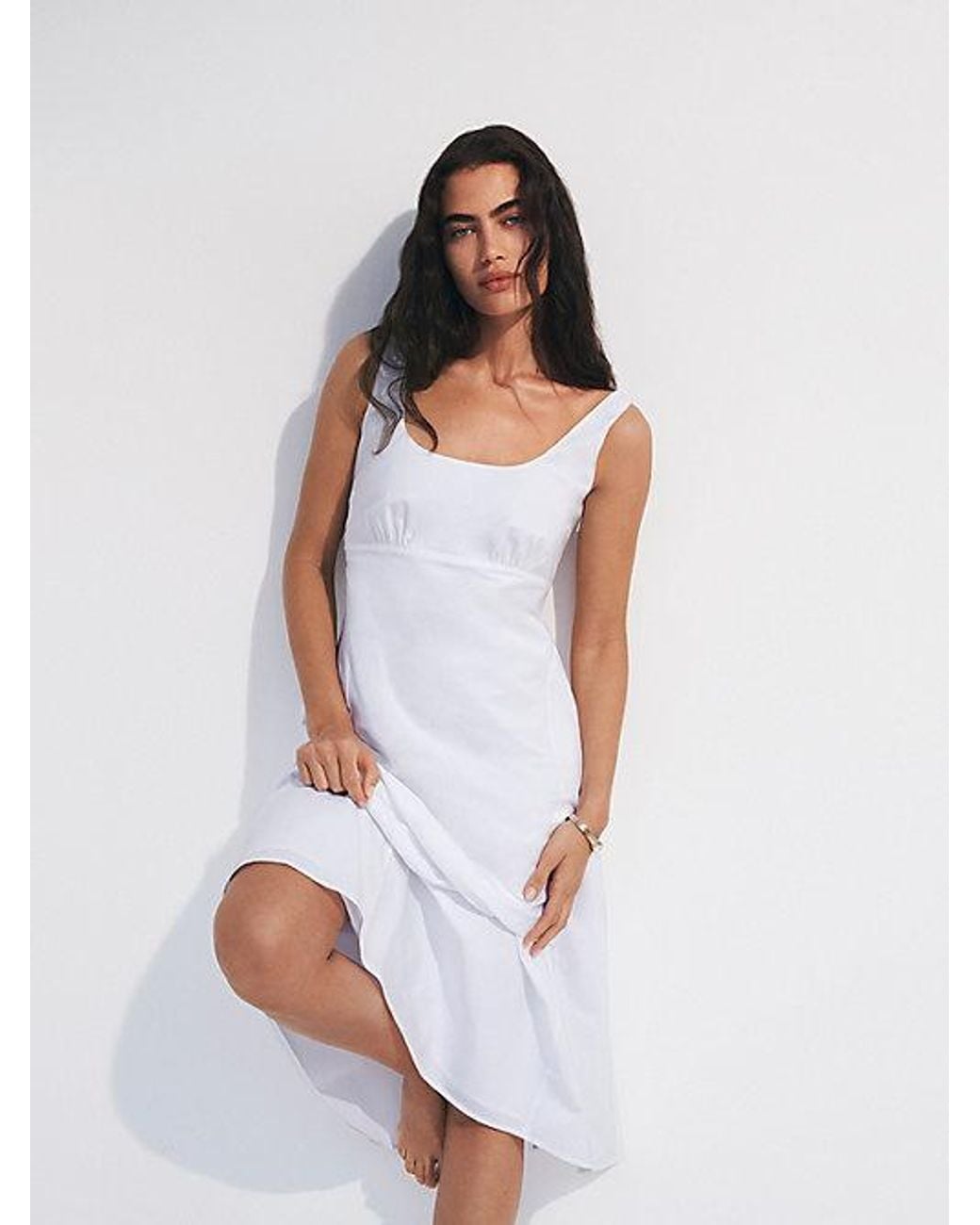 Calvin Klein Purple Jeans Cotton Poplin Midi Dress