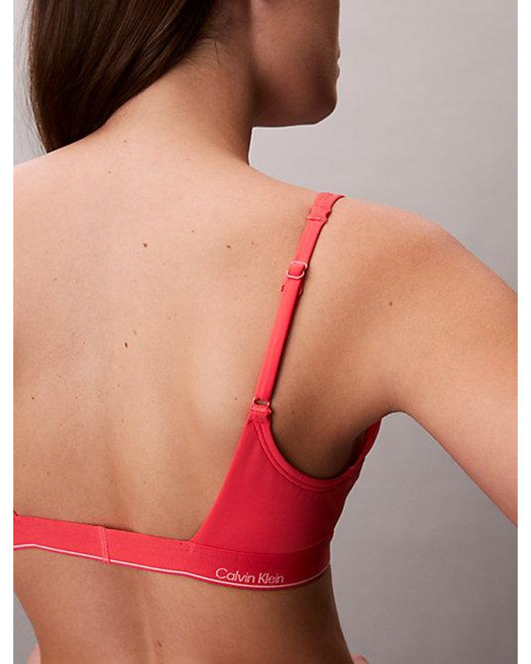 Calvin Klein Bralette Bikinitop in het Red
