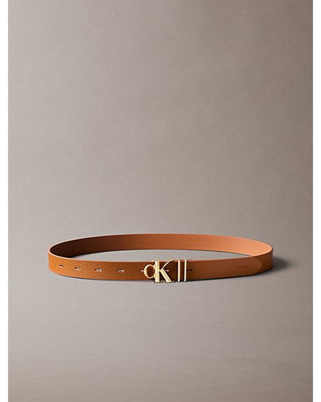 Calvin Klein Brown Pebbled Leather Belt