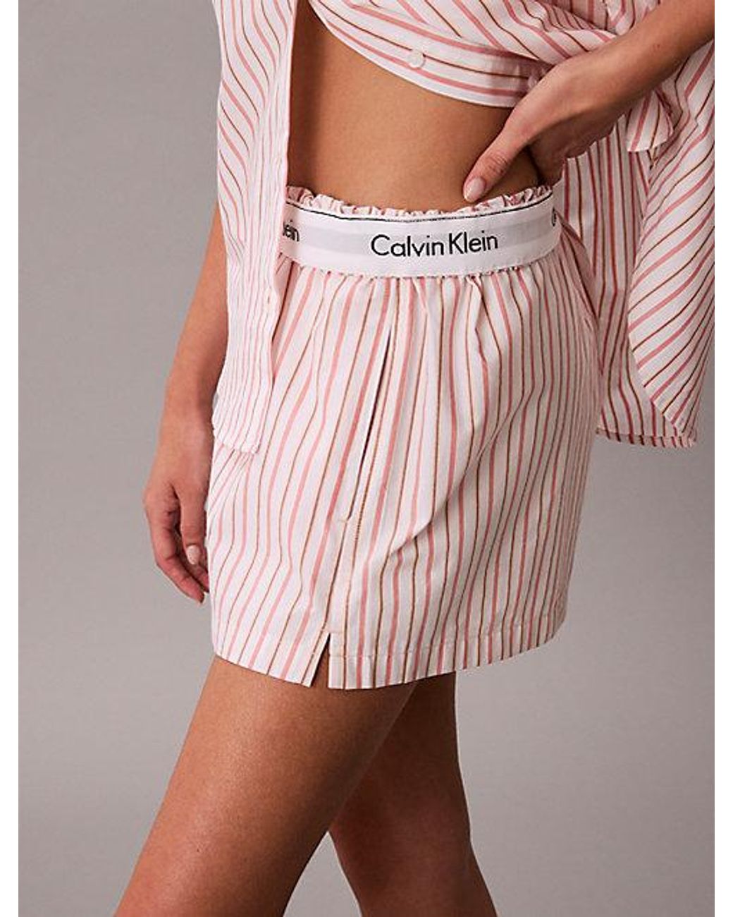 Calvin Klein Pink Pyjama Shorts Icon Cotton Poplin