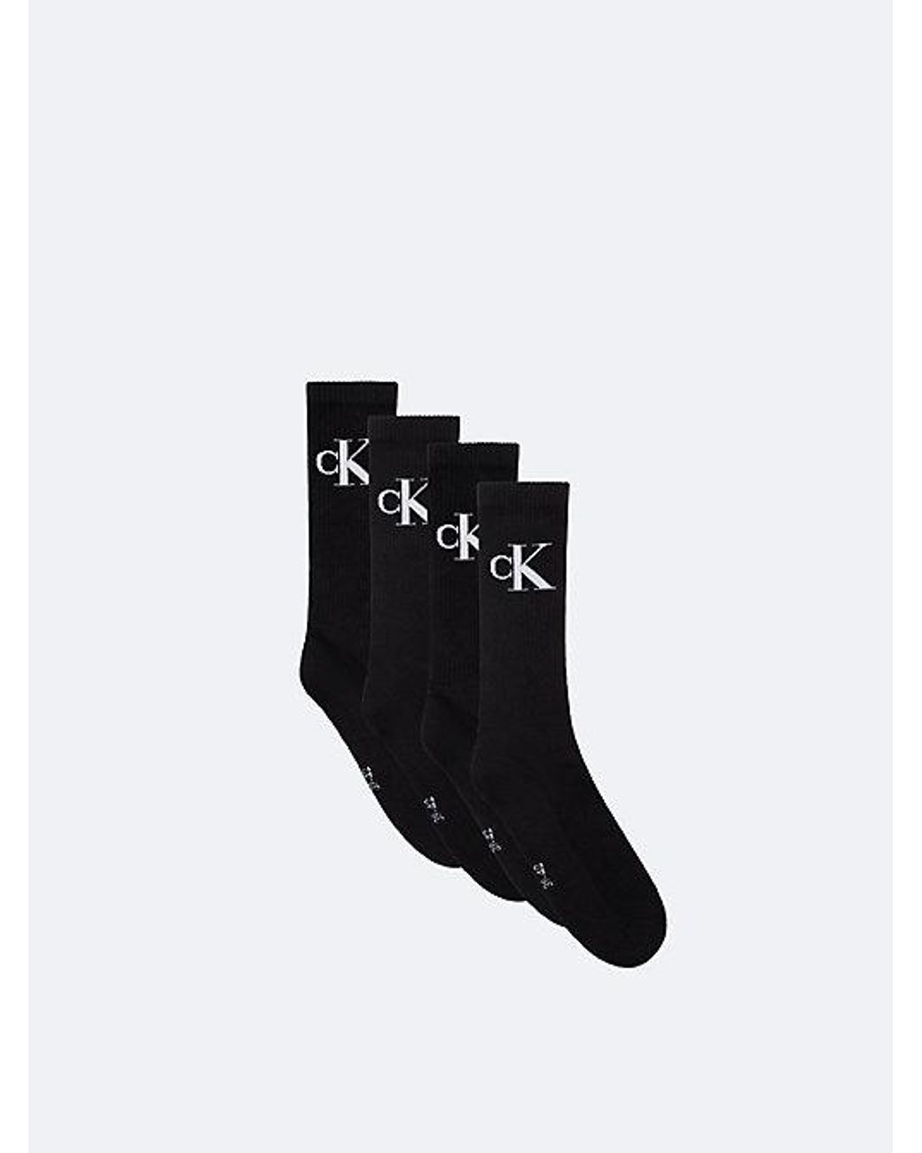 Calvin Klein Black Jeans 4 Pack Soft Cotton Logo Crew Socks