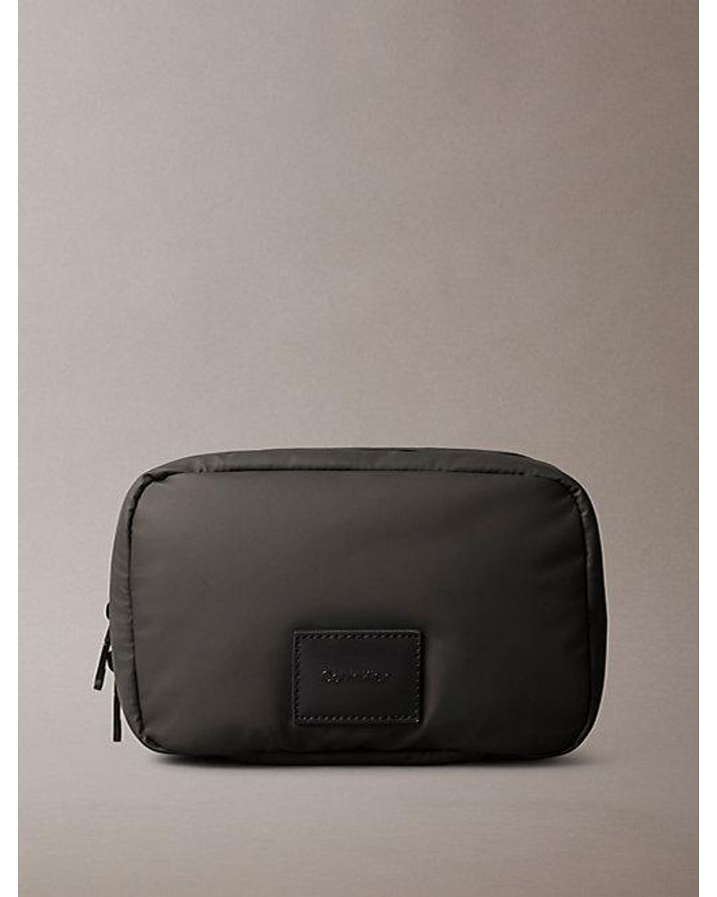 Calvin Klein Gray Puffer Utility Hanger Wash Bag for men