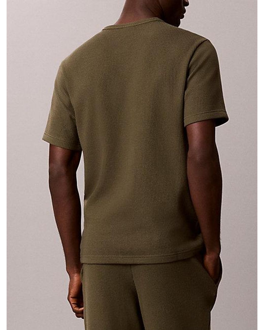 Calvin Klein Brown Brushed Waffle Pyjama T-Shirt for men