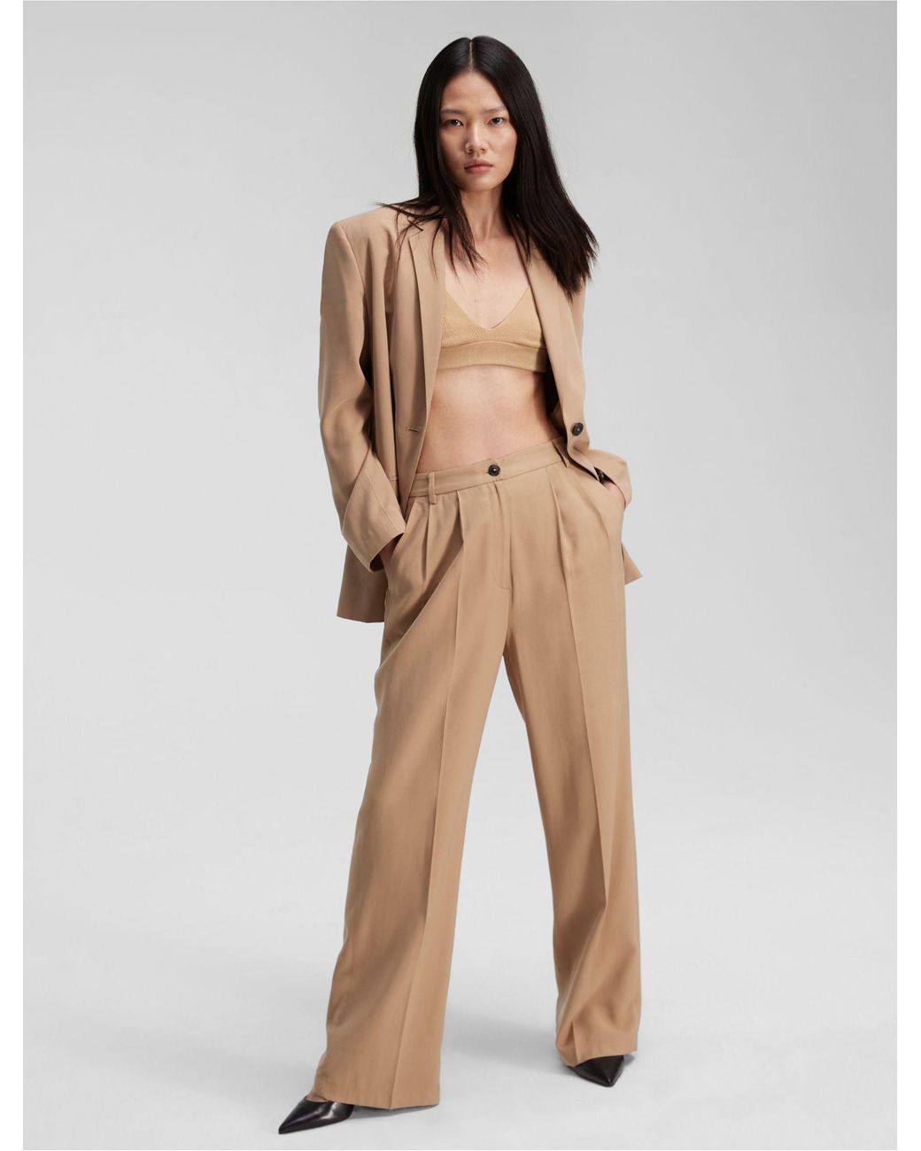 Soft Twill Wide Leg Trousers Calvin Klein®