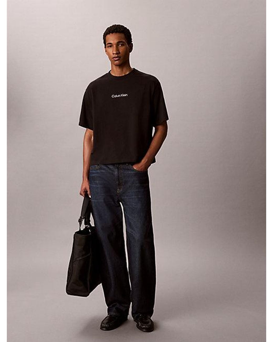 Calvin Klein Black Jeans 90S Monologo Relaxed T-Shirt for men