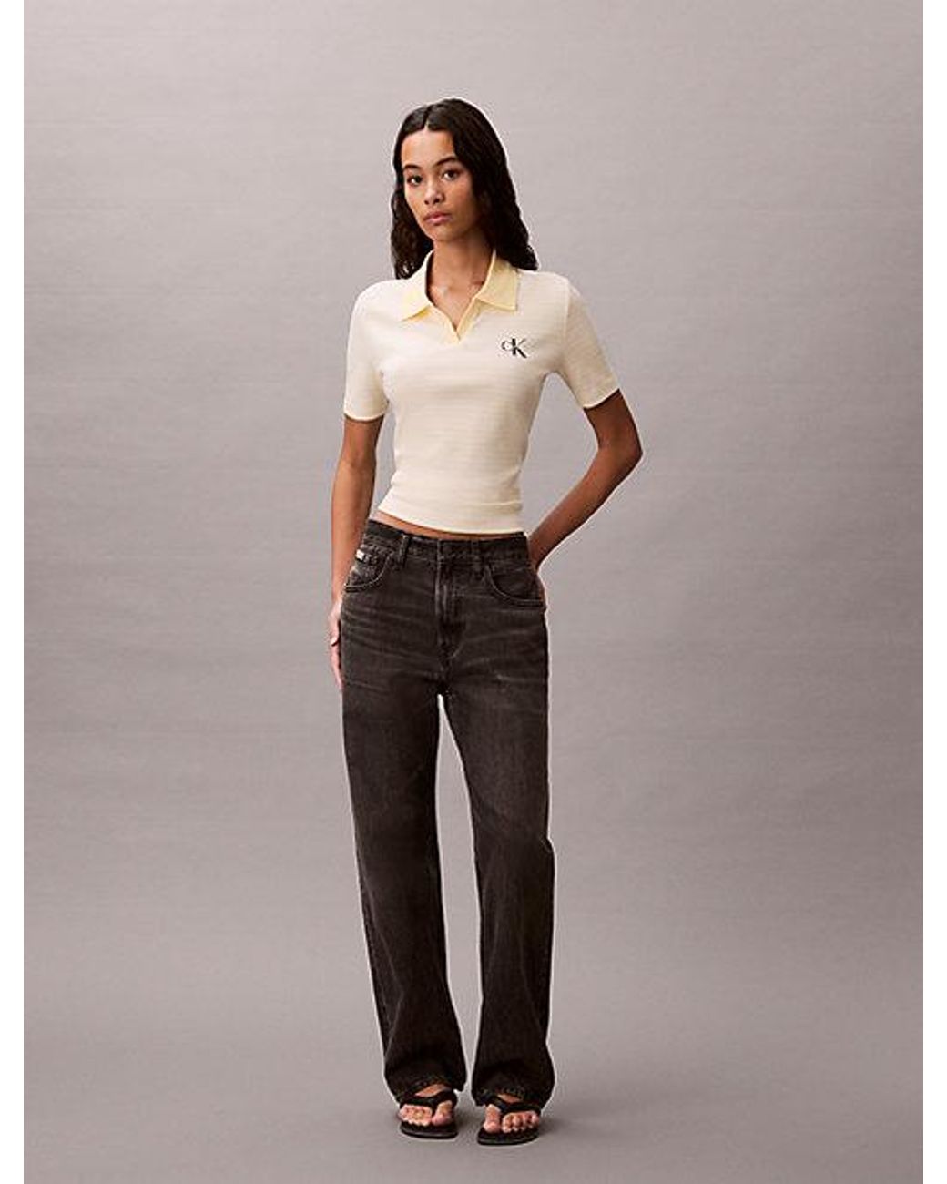 Calvin Klein Multicolor Jeans Slim Ribbed Stripe Polo Shirt