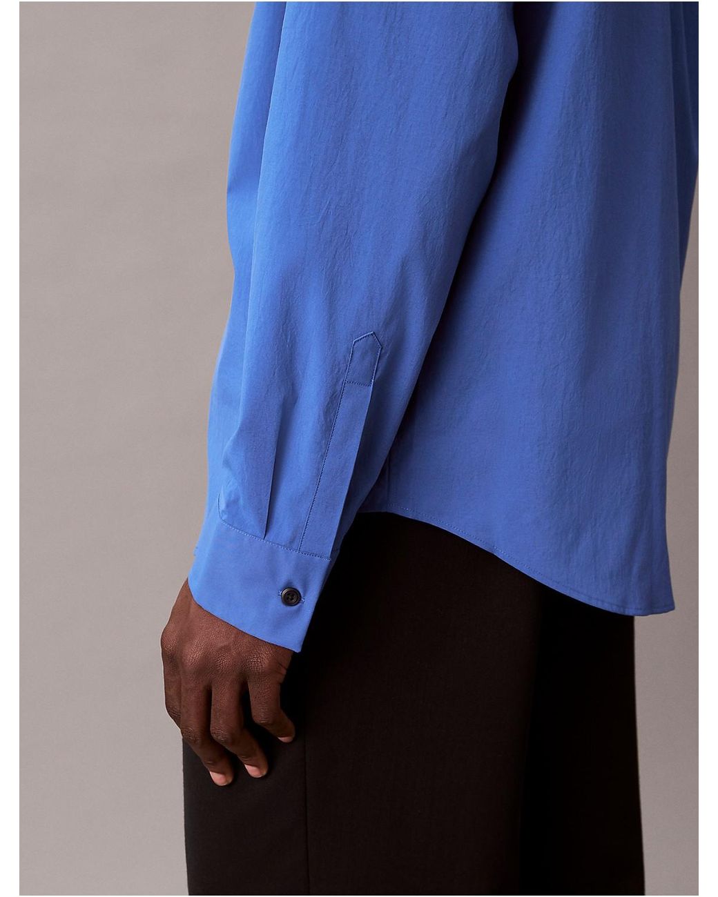 Calvin Klein Blue Tech Poplin Button-Down Shirt for men