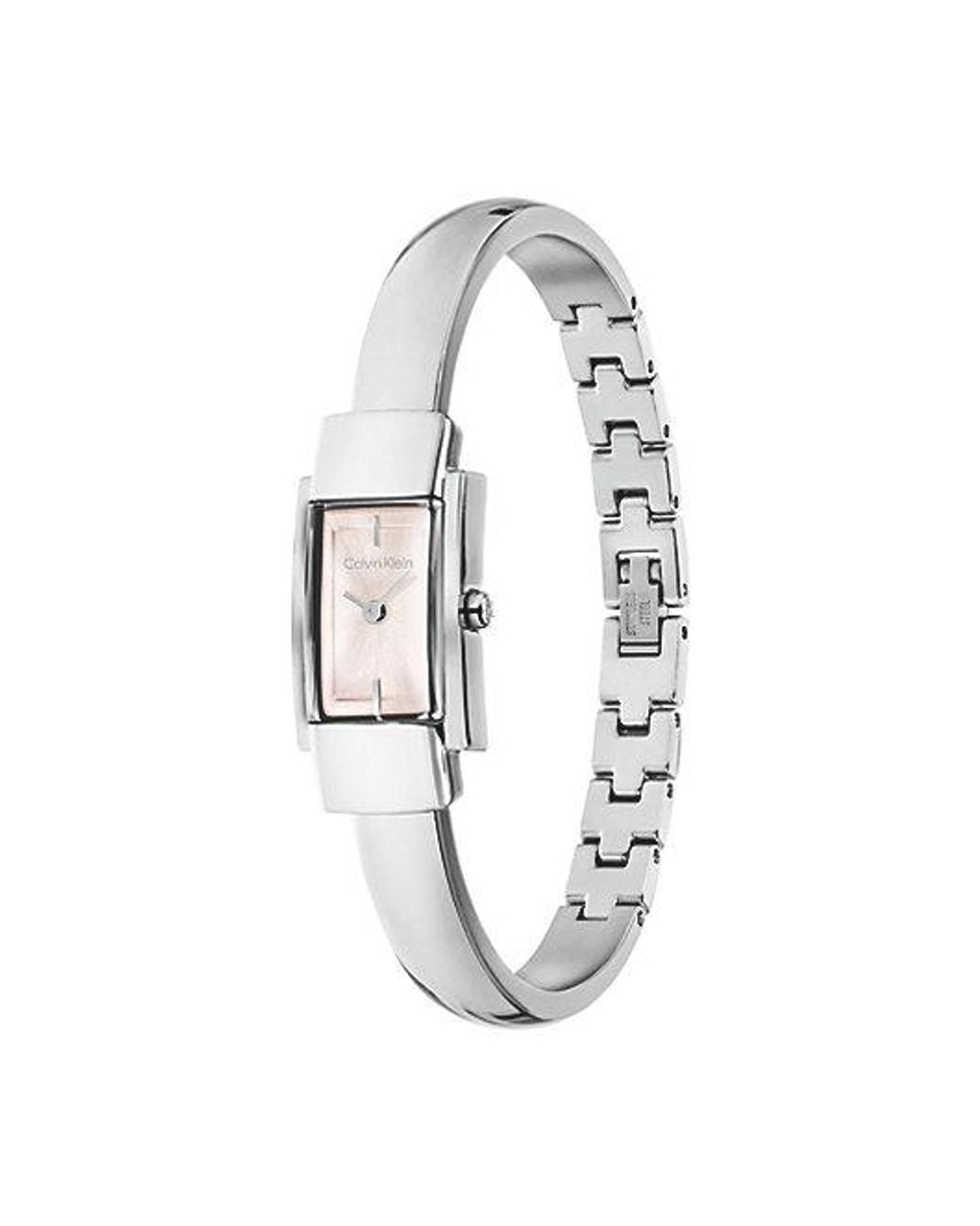Calvin Klein White Moderne Stainless Steel Bangle Watch