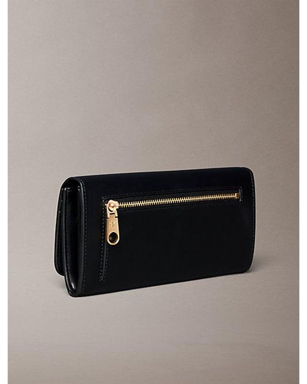 Calvin Klein Black Monogram Hardware Long Wallet
