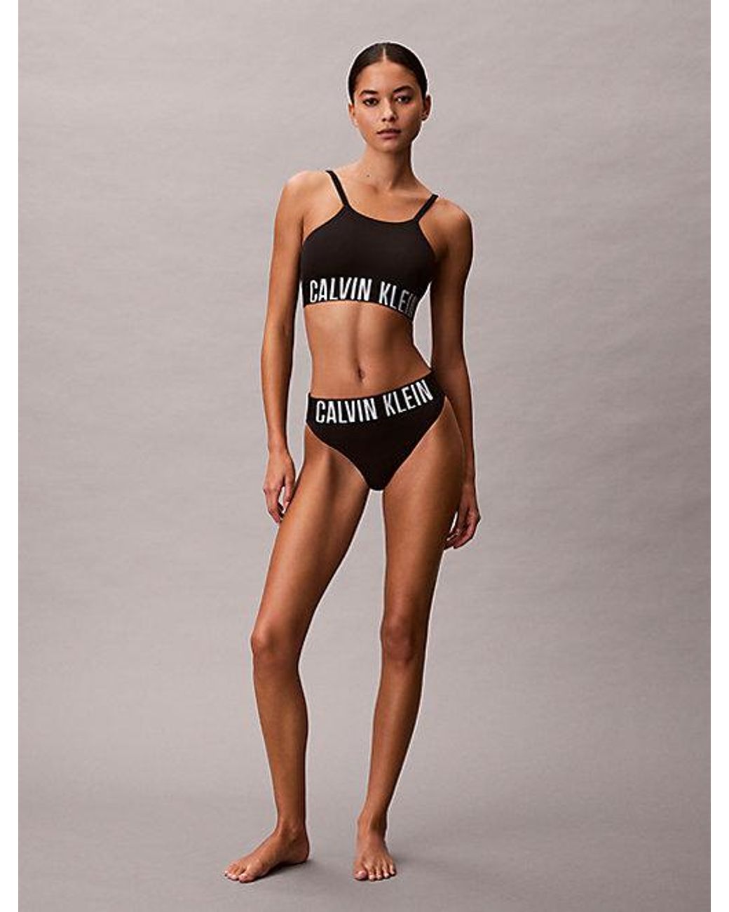 Calvin Klein Black Brazilian Bikini Bottoms Intense Power