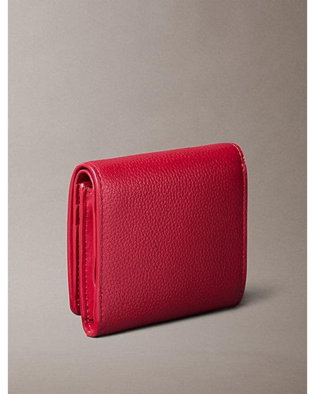 Calvin Klein Red Leather Rfid Monogram Wallet