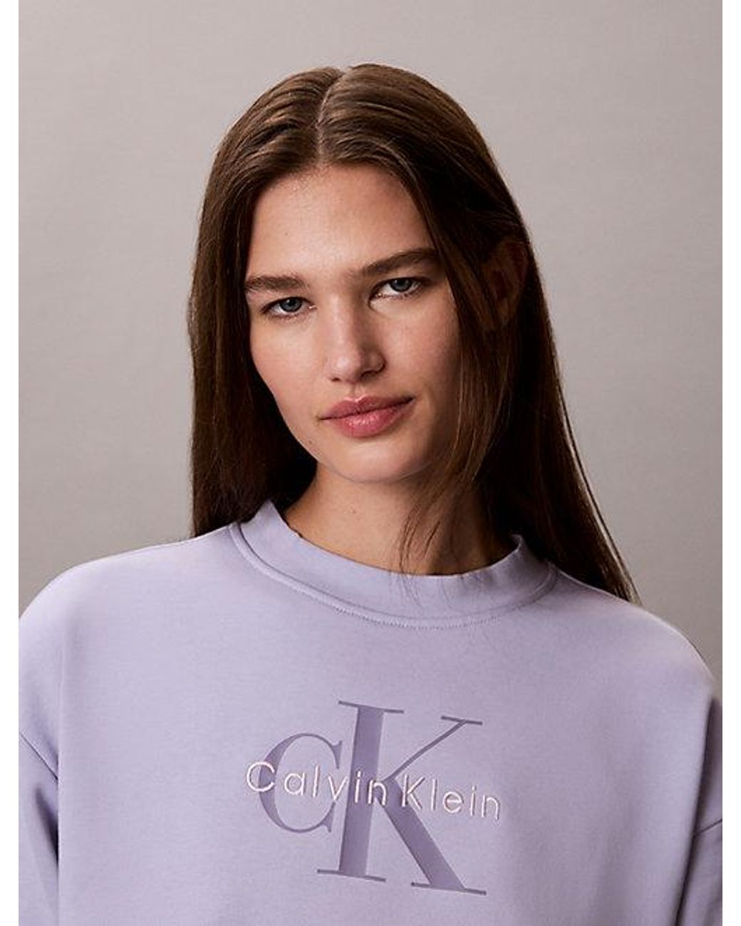 Calvin Klein Blue Jeans French Terry Monologo Crewneck Sweatshirt
