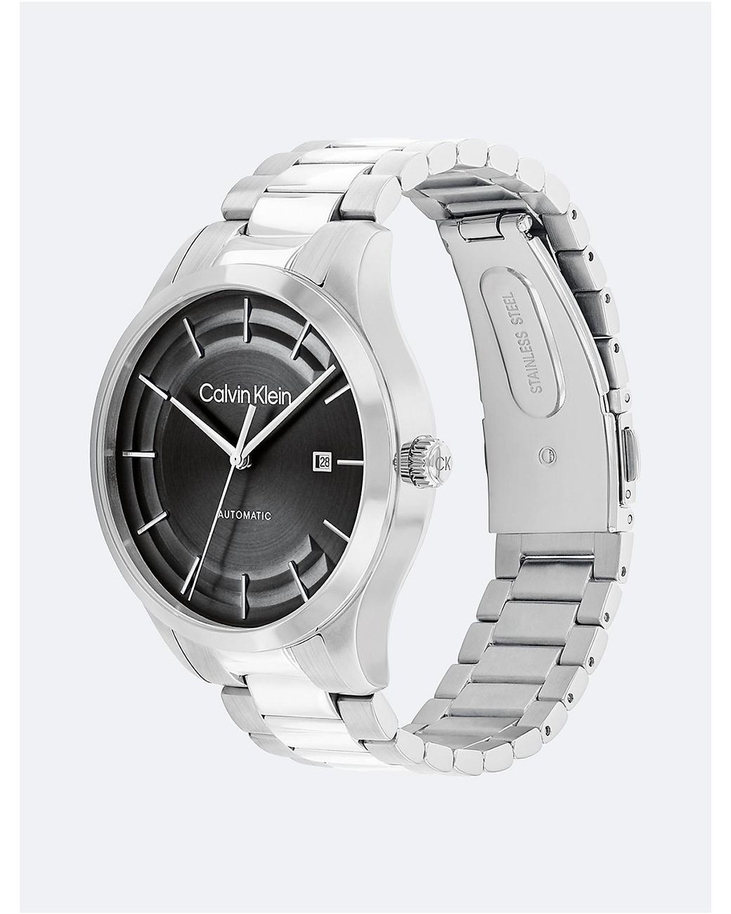 Calvin Klein Gray Automatic H-Link Bracelet Watch for men