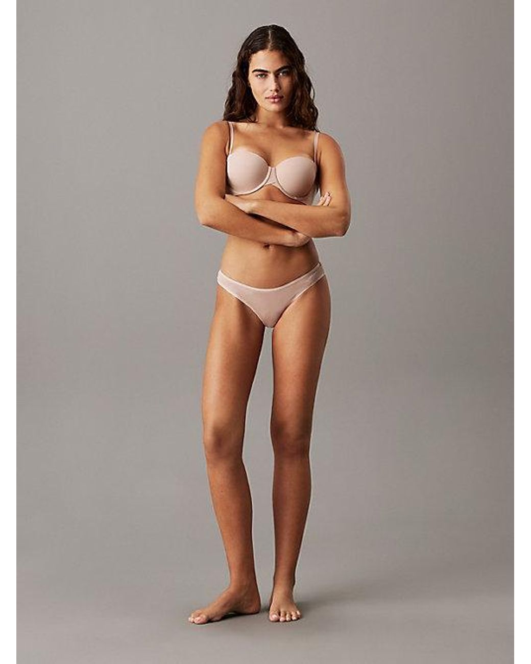 Calvin Klein Strapless Demi-Bh in het Brown