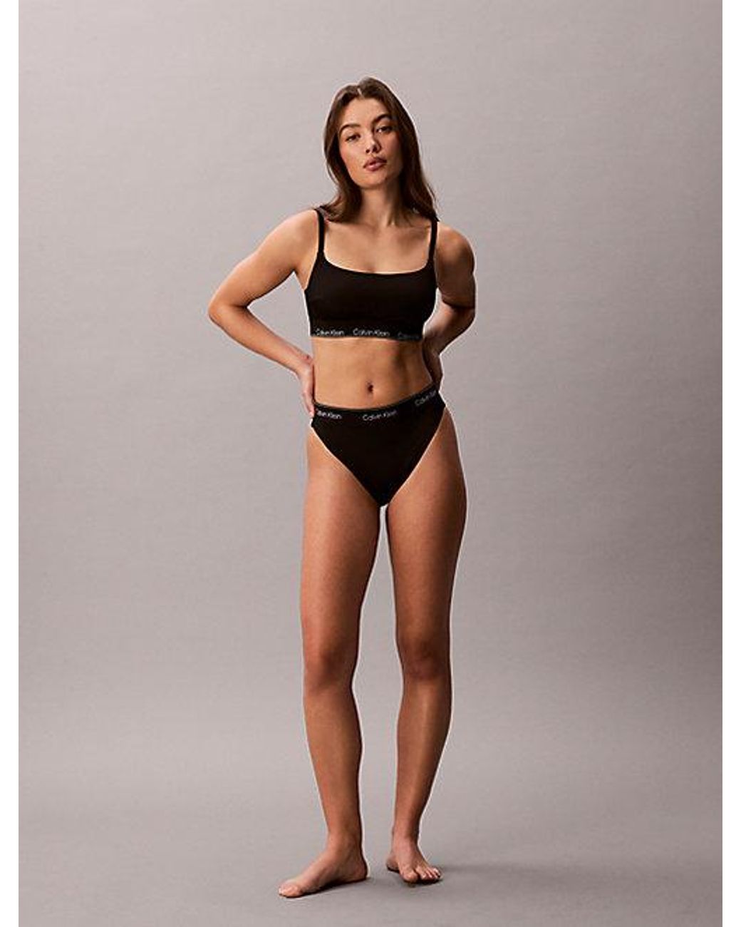 Calvin Klein Black Bralette Bikini Top Ck Icon