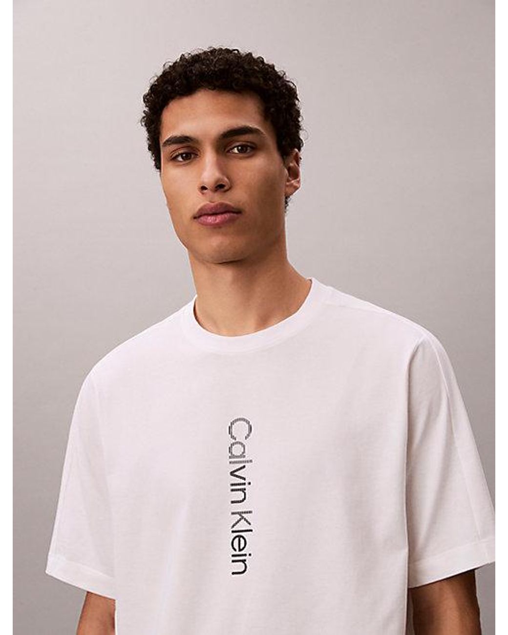 Calvin Klein White Sport Performance Cotton Blend Gym T-Shirt for men