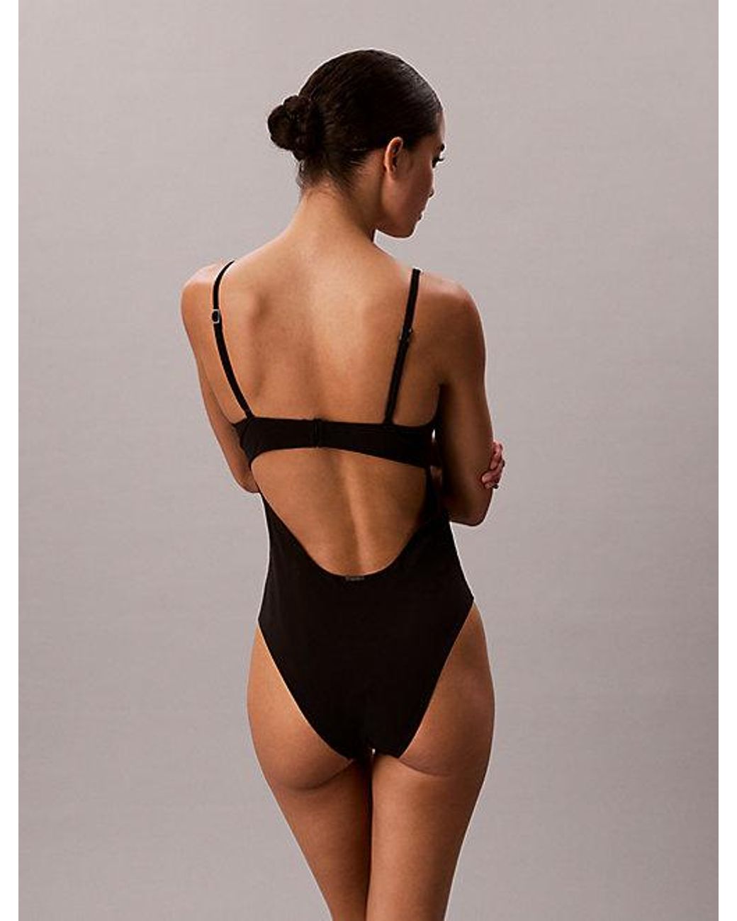 Calvin Klein Black Cut Out Swimsuit Ck Tailored