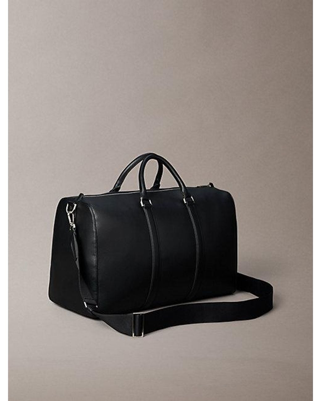 Calvin Klein Gray Micro Pebble Commuter Duffle Bag for men