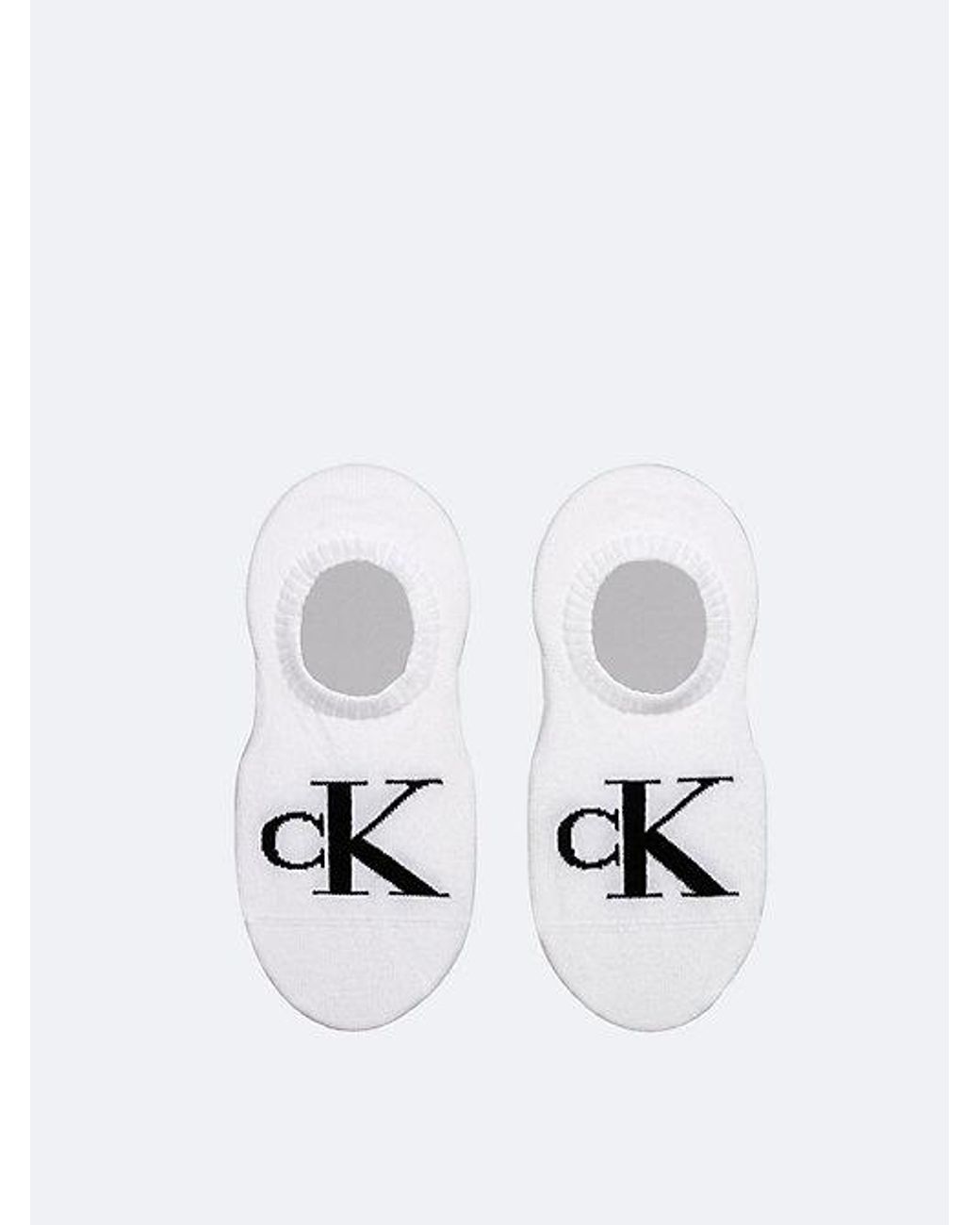 Calvin Klein White 2 Pack Soft Cotton Invisible Socks