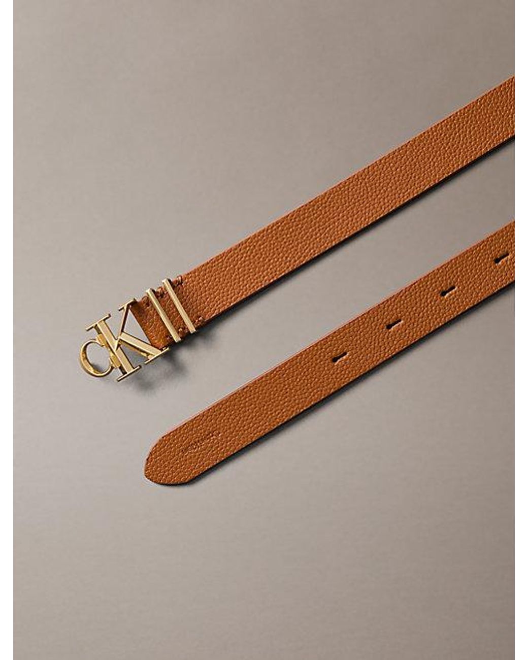 Calvin Klein Brown Pebbled Leather Belt