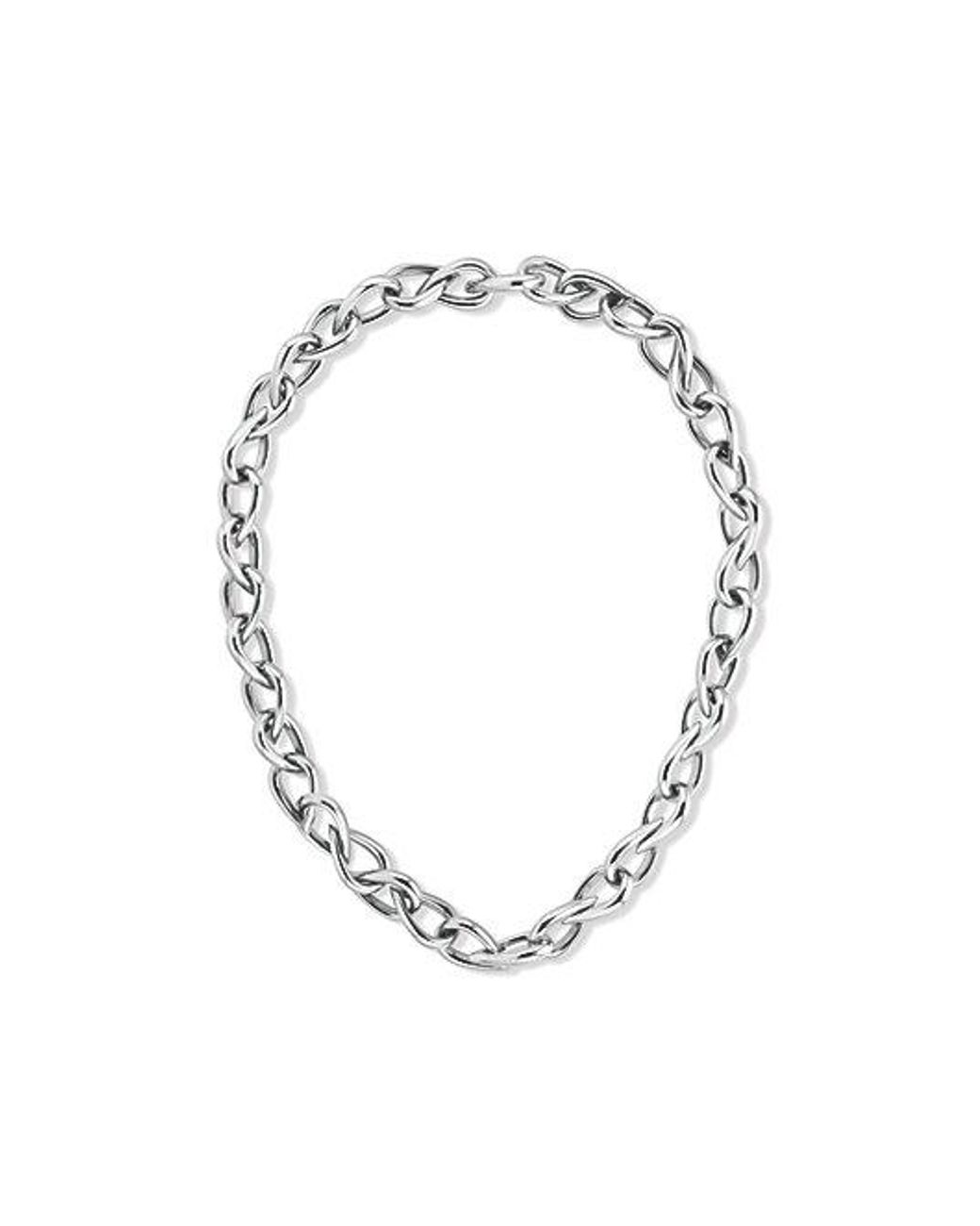 Calvin Klein Metallic Jeans Sculptured Drops Chain Link Necklace