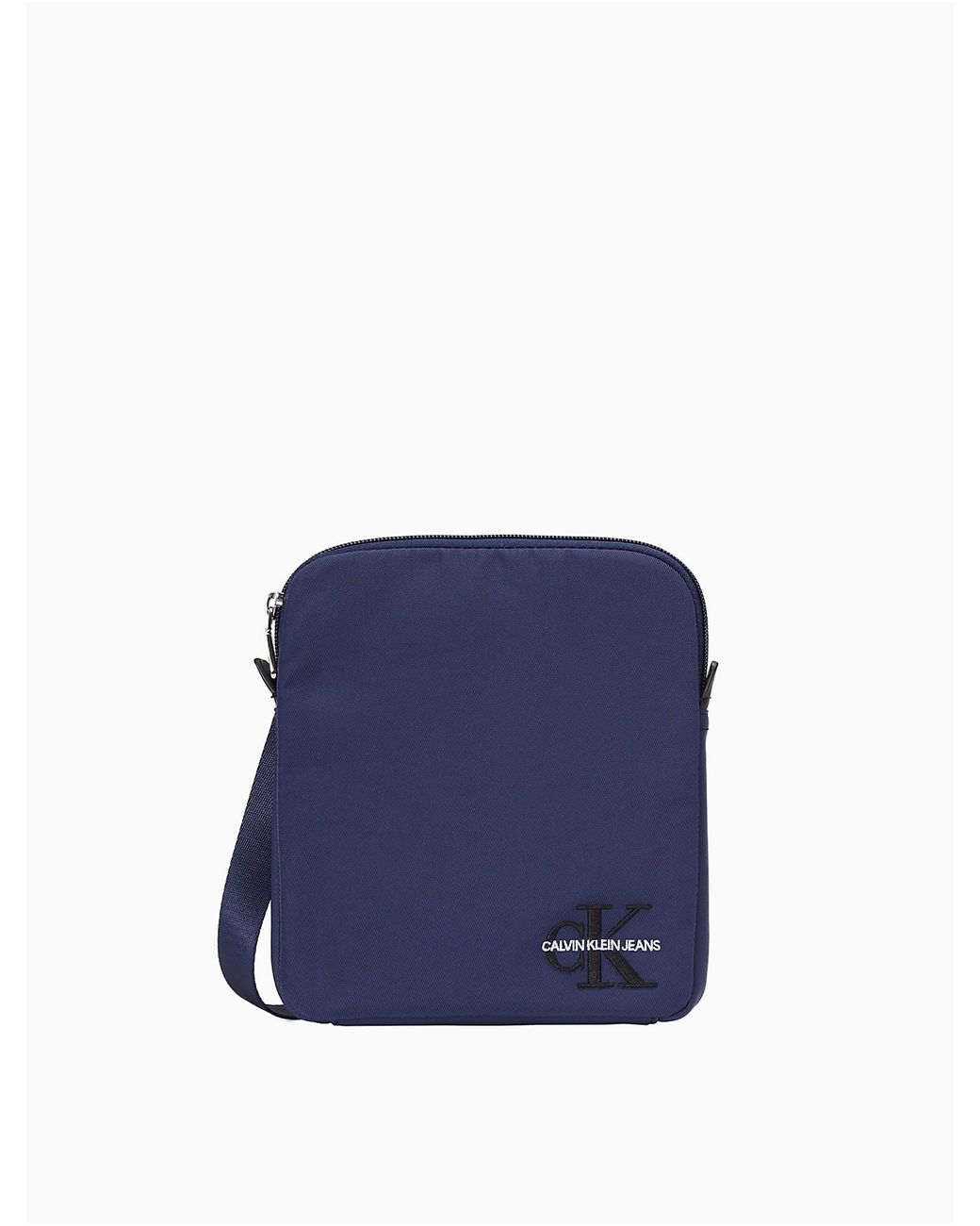 Calvin Klein Synthetic Monogram Logo Utility Crossbody Bag in Navy