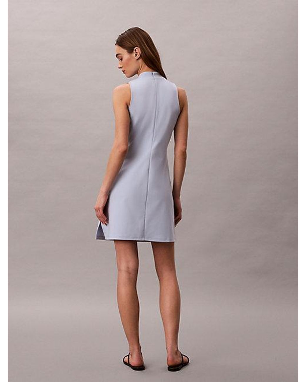 Calvin Klein Purple Jeans Slim Mock Neck Mini Dress