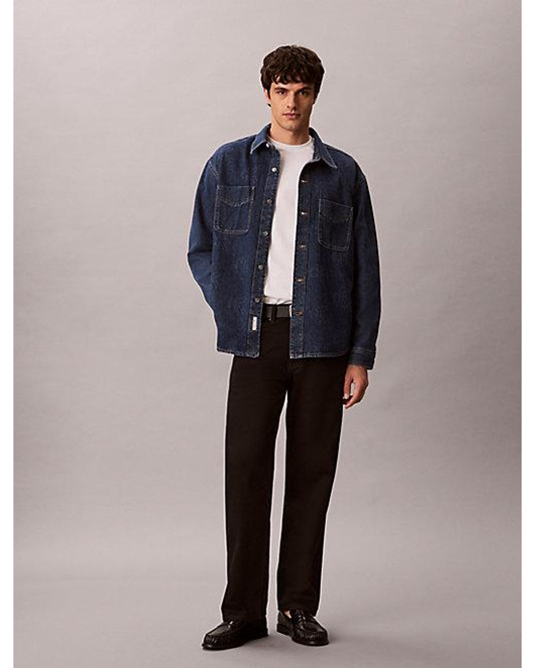 Calvin Klein Blue Jeans 90S Logo Denim Overshirt for men