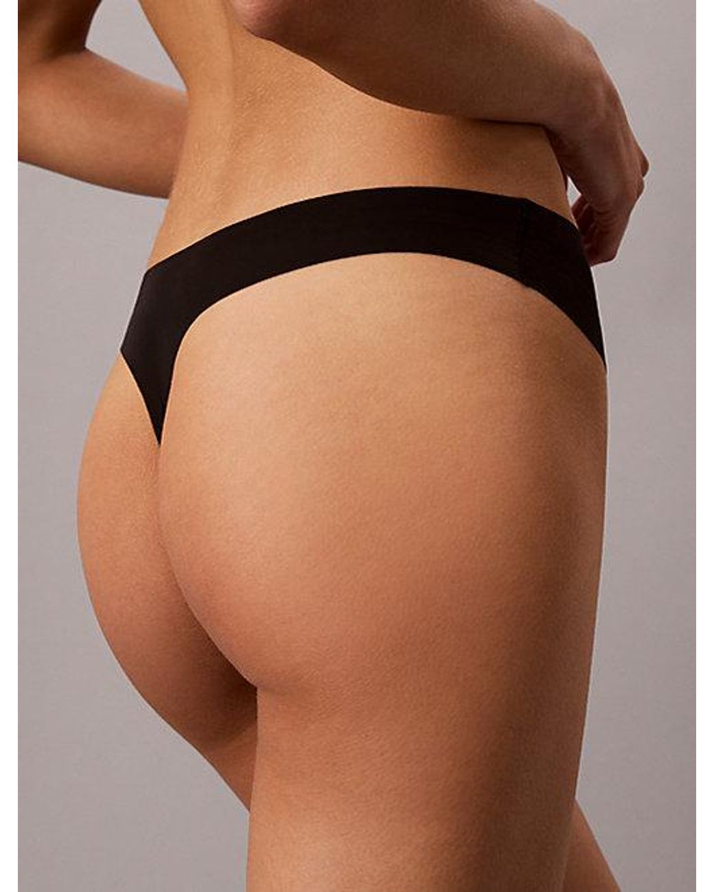 Calvin Klein Black Thong Invisibles Microfibre Stretch
