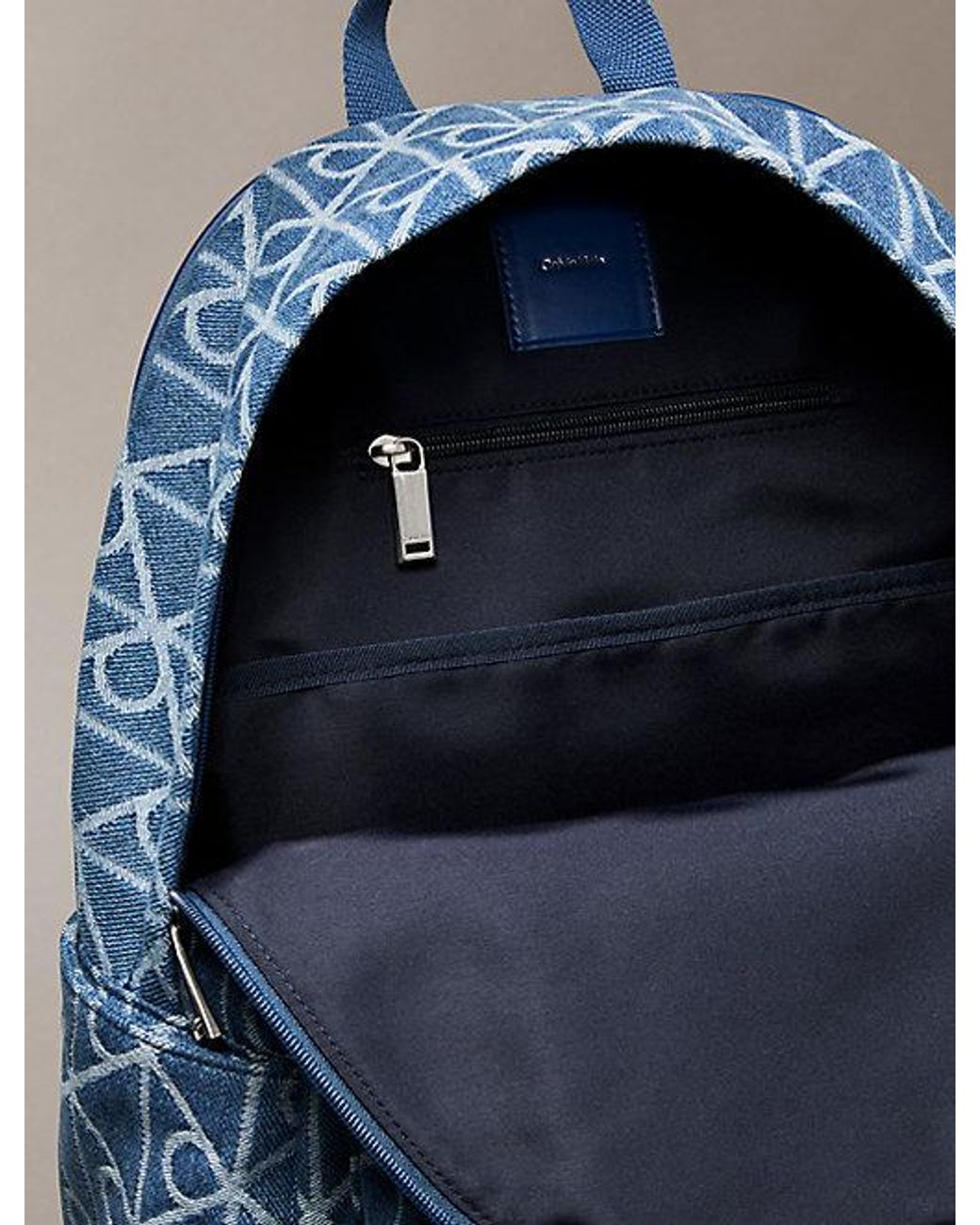 Calvin Klein Blue Denim Logo Jacquard Backpack for men