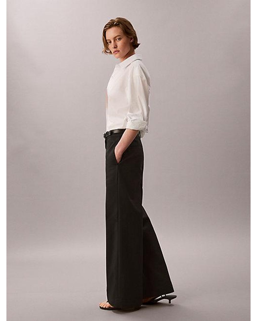 Calvin Klein Black Jeans Wide Leg Chino Trousers