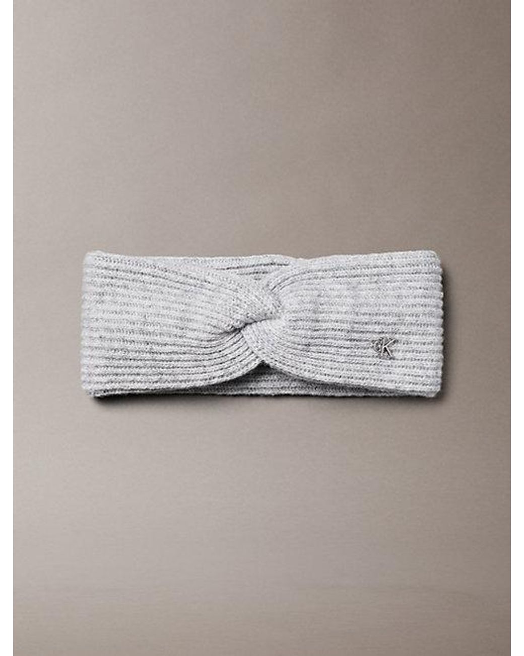 Calvin Klein Gray Wool Blend Soft Twist Headband