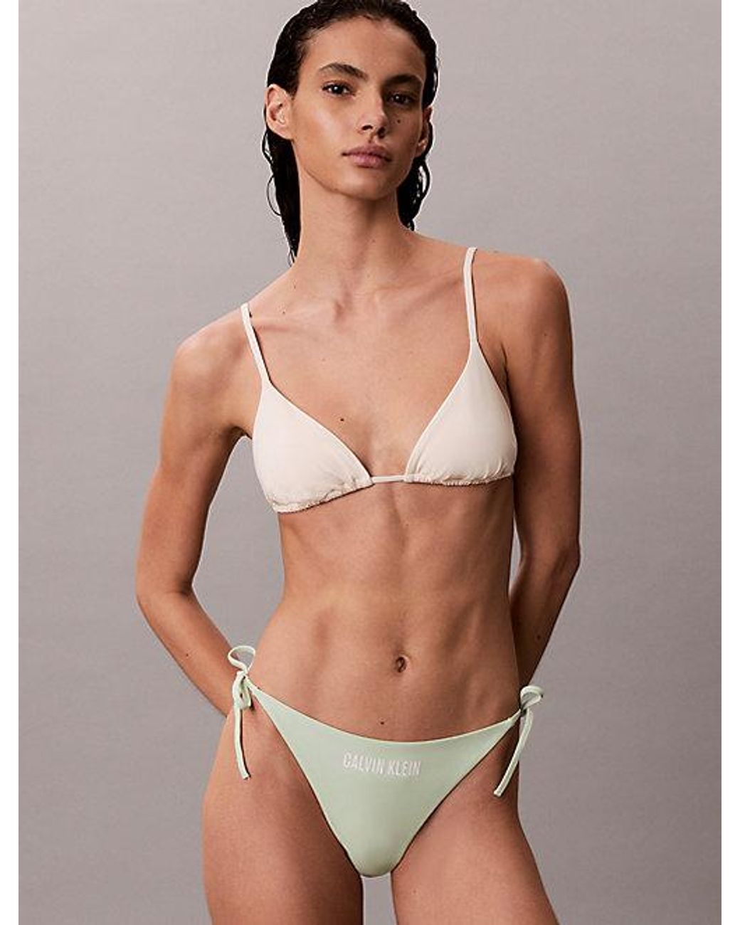 Calvin Klein Green Tie Side Bikini Bottoms Intense Power