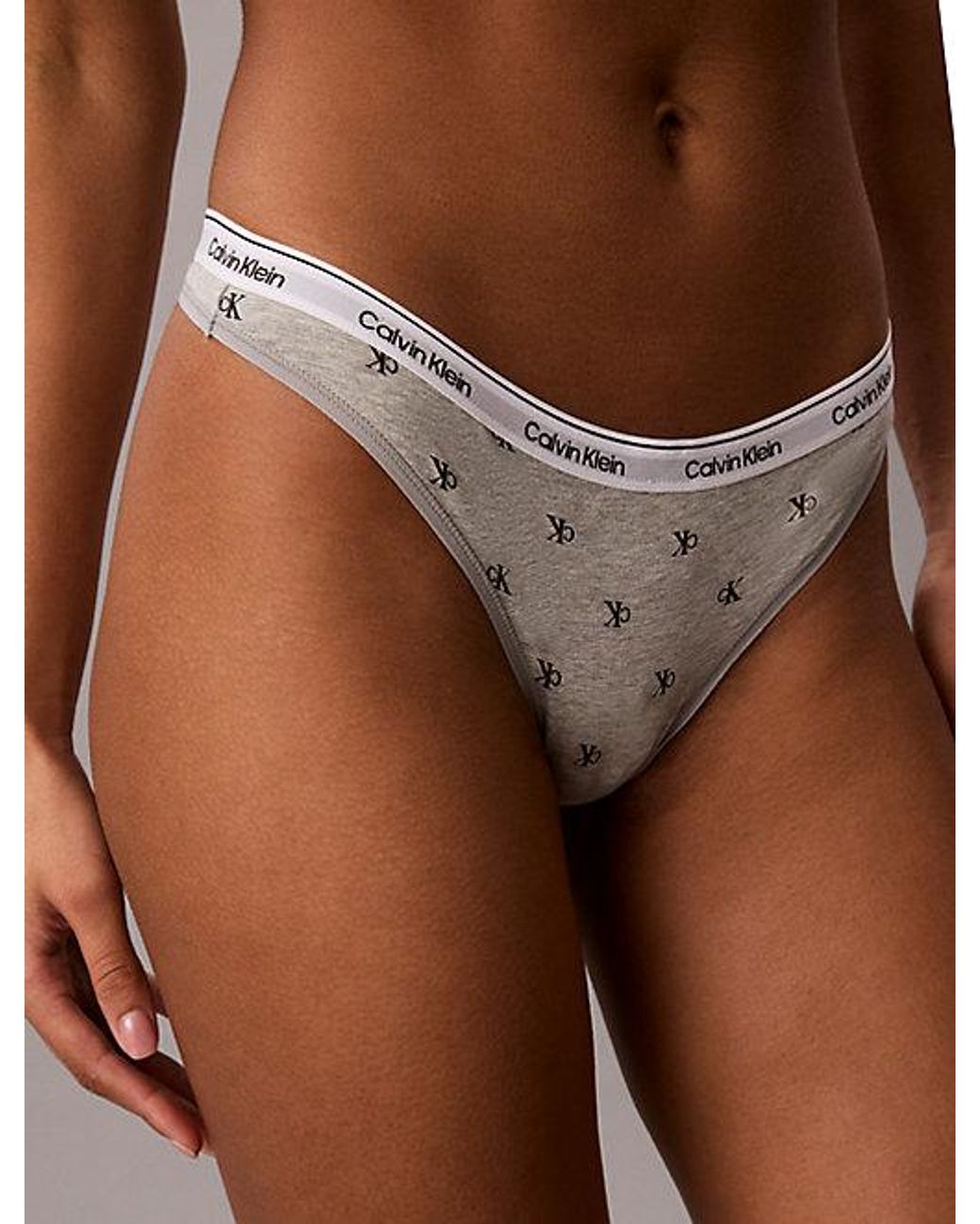 Calvin Klein Brown Thong Icon Logo