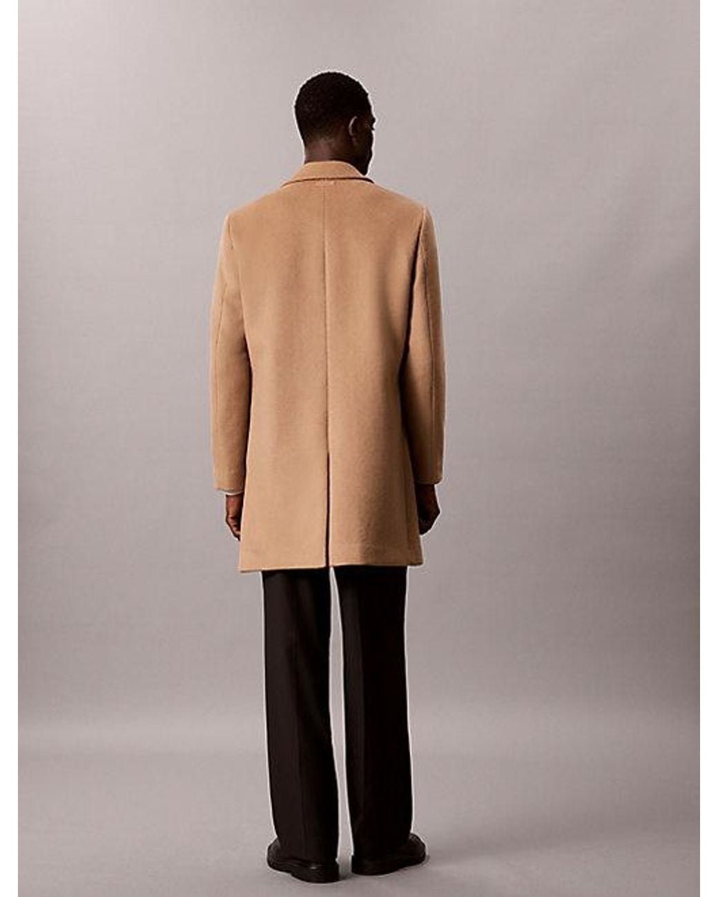 Calvin Klein Natural Wool Blend Overcoat for men