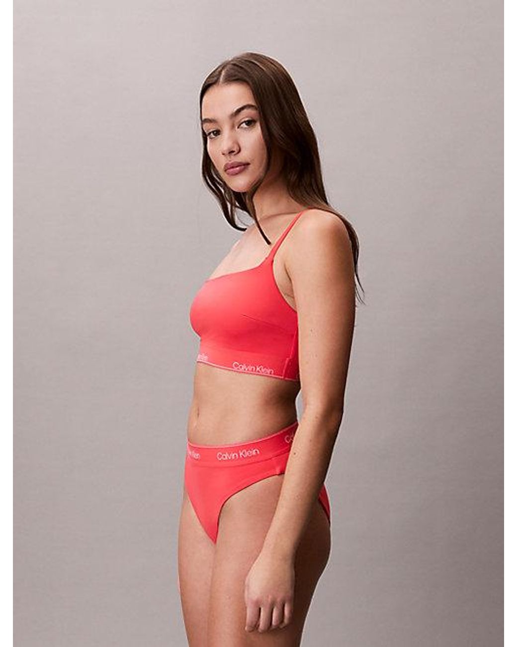 Calvin Klein Red Bralette Bikini Top Ck Icon