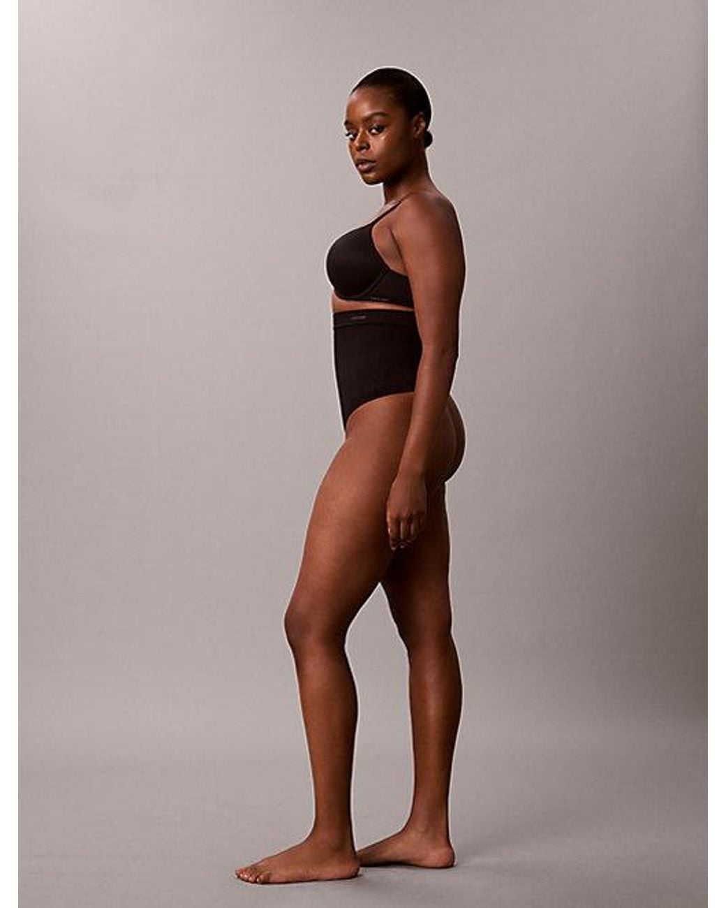 Calvin Klein Shapewear String Met Hoge Taille in het Black