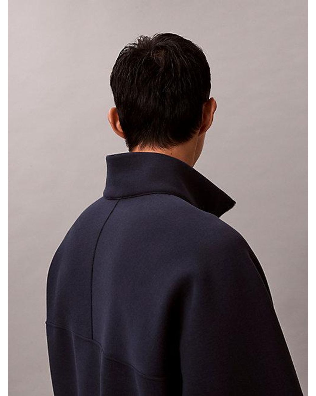 Calvin Klein Blue Jeans Spacer Relaxed Quarter Zip Sweatshirt for men