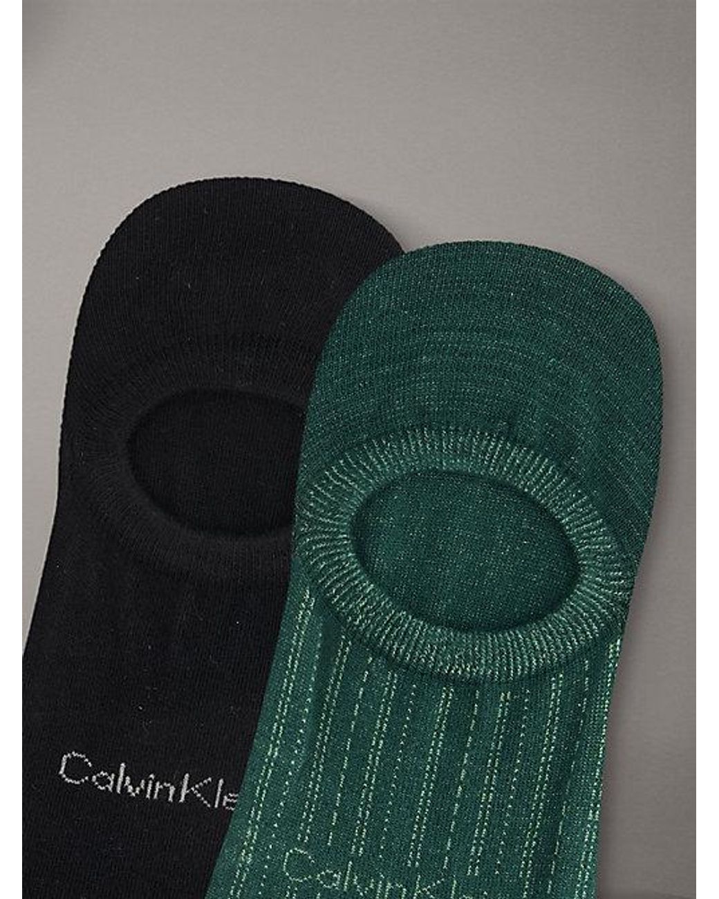 Calvin Klein Green 2 Pack Soft Stripe Invisible Socks for men