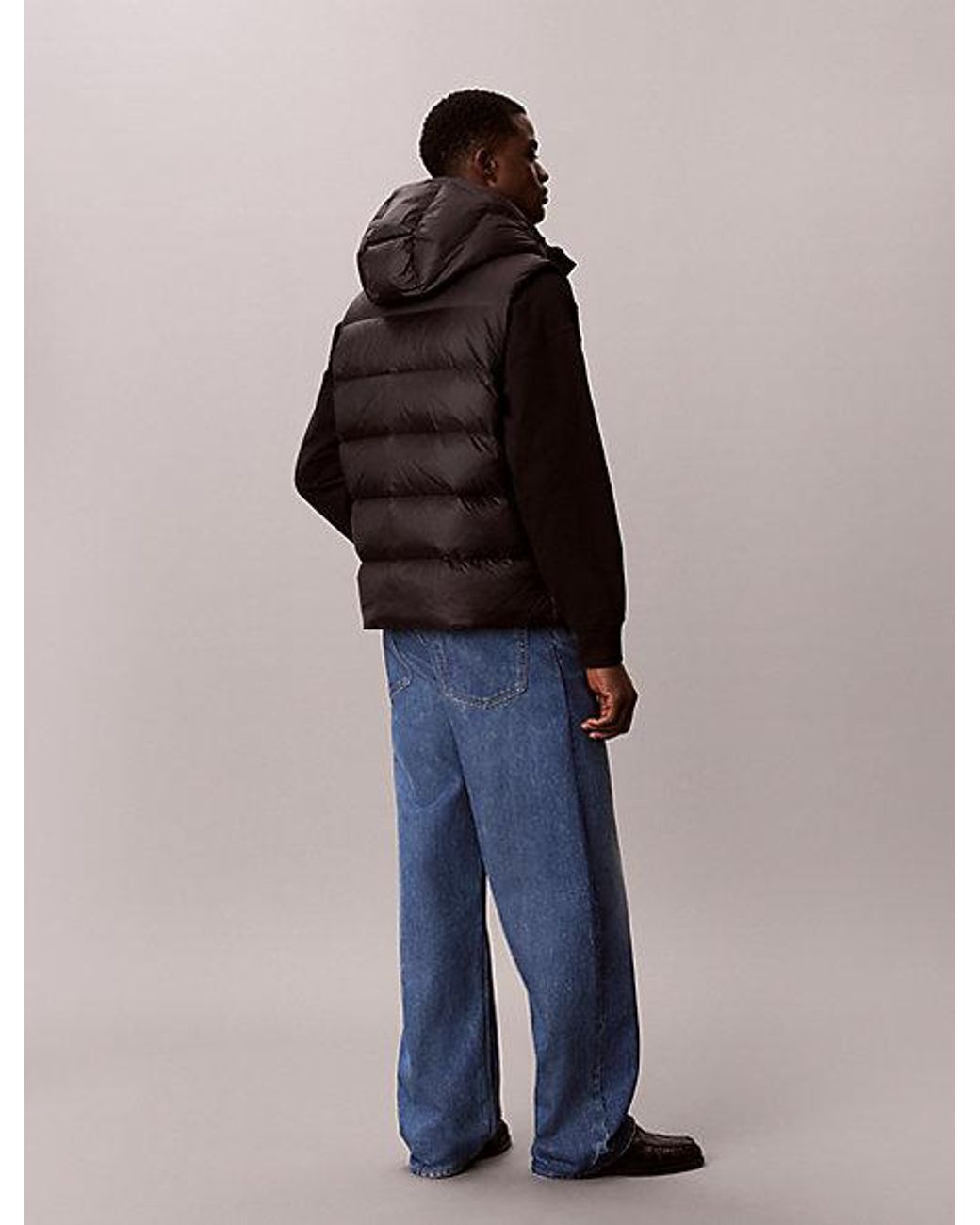 Calvin Klein Blue Jeans Hooded Down Puffer Gilet for men