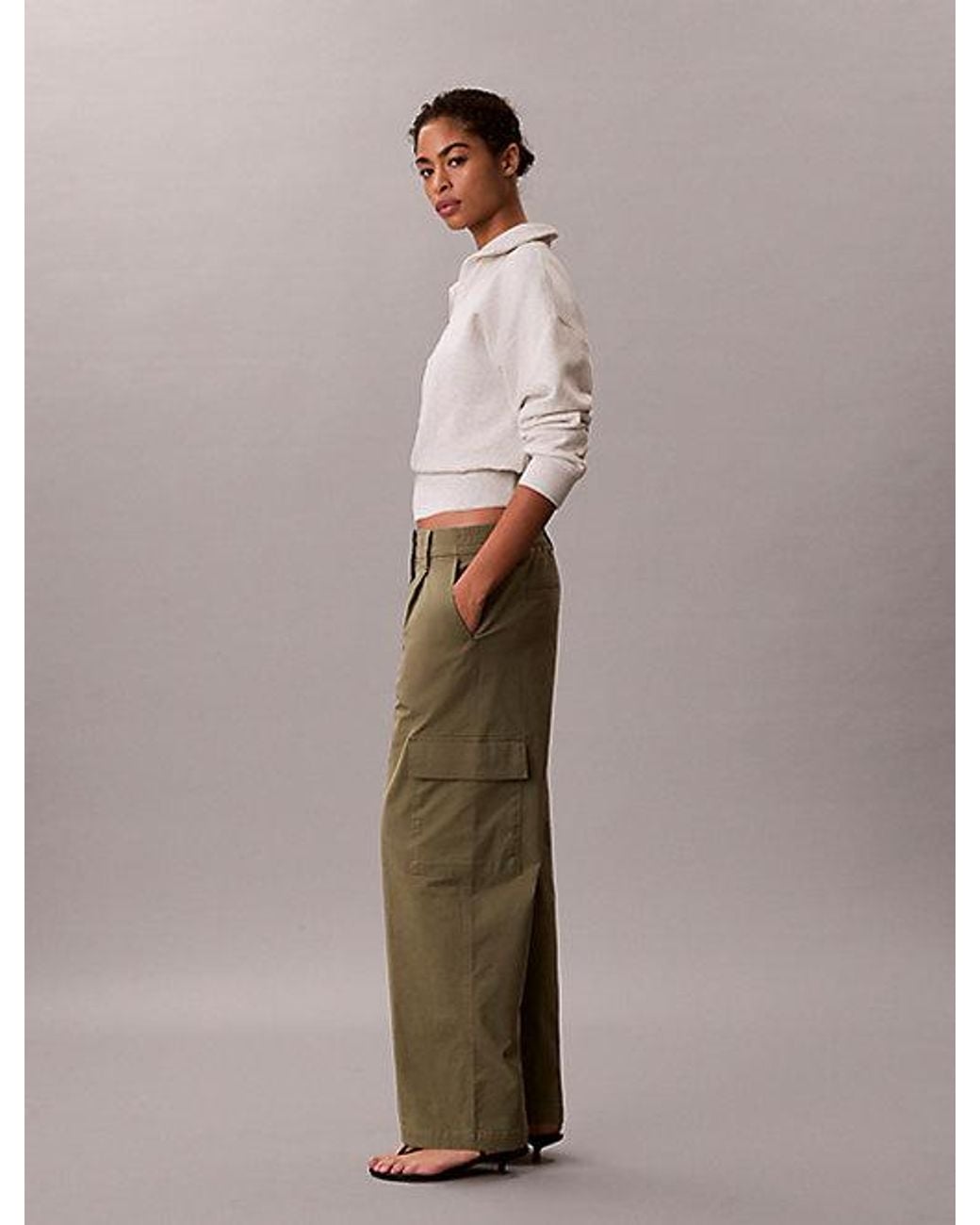 Calvin Klein Brown Jeans Cotton Stretch Cargo Pants