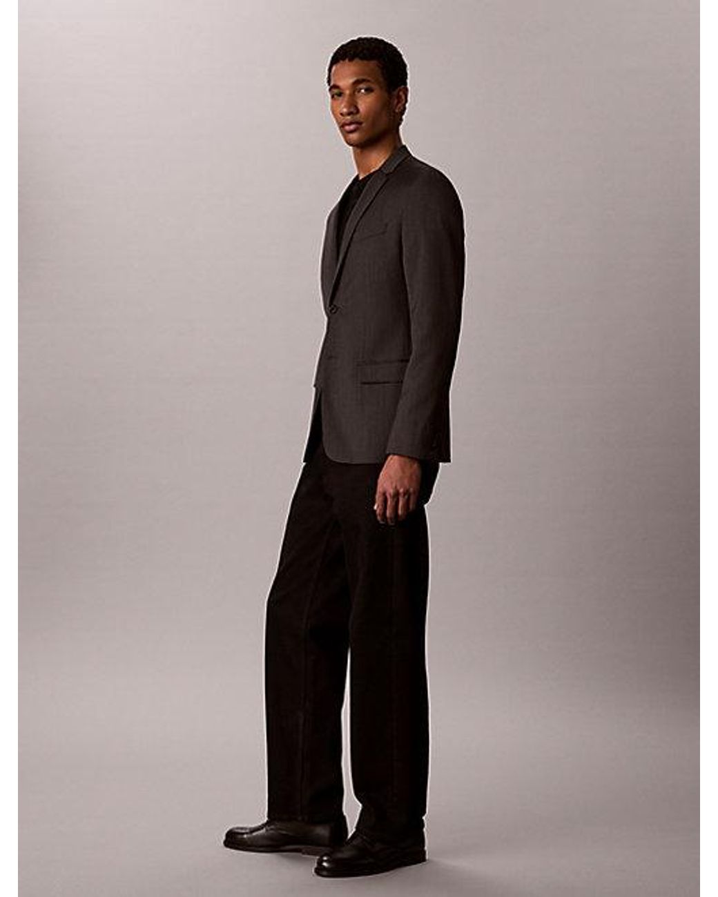 Calvin Klein Multicolor Slim Wool Textured Blazer for men