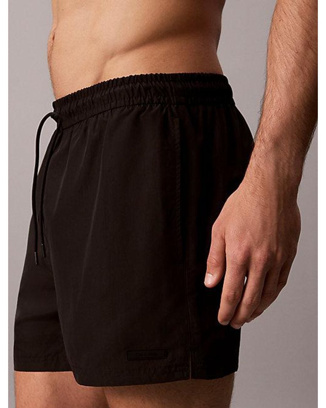 Calvin Klein Black Short Drawstring Swim Shorts Essentials for men