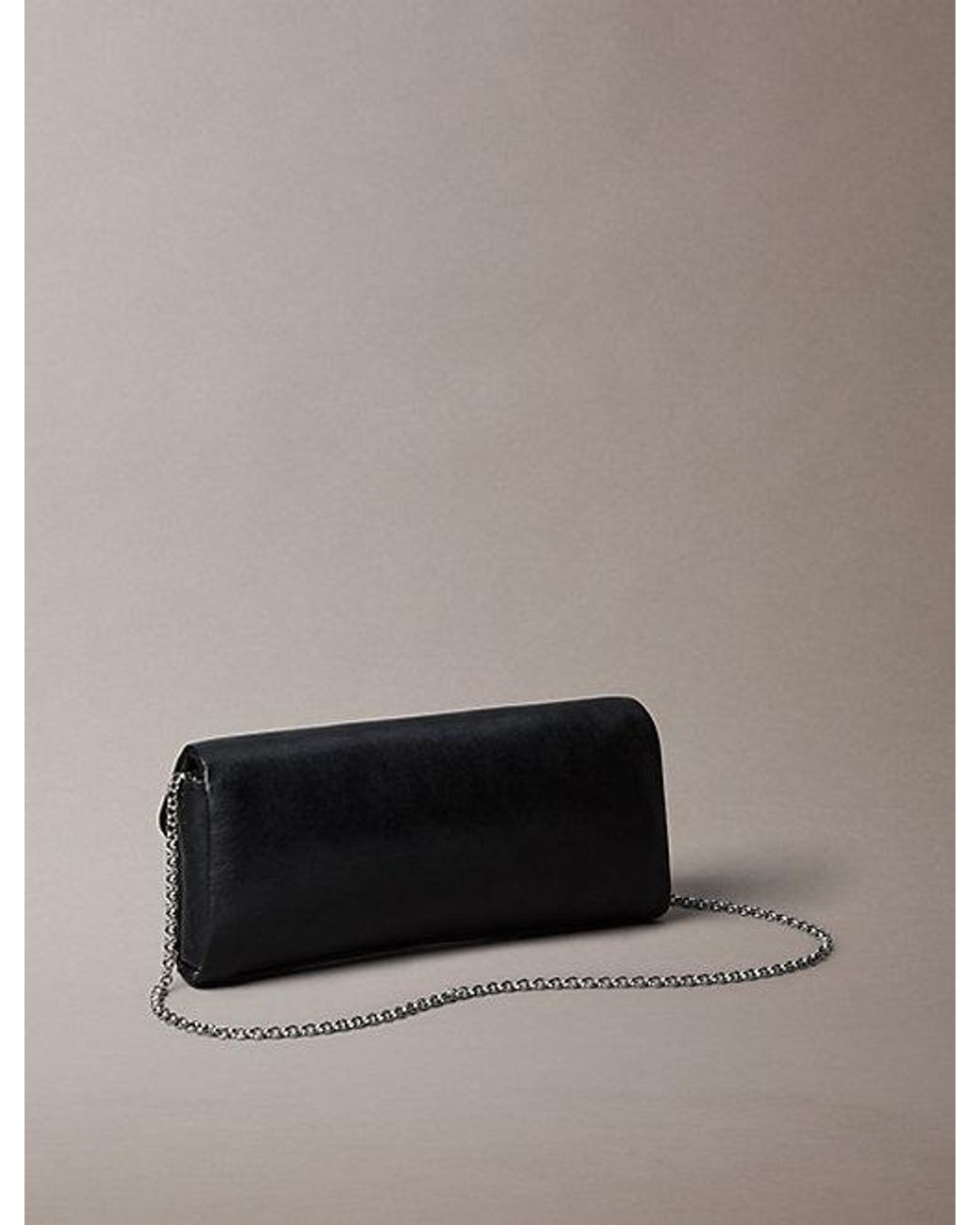 Calvin Klein Black Padded Emblem Hardware Crossbody Clutch