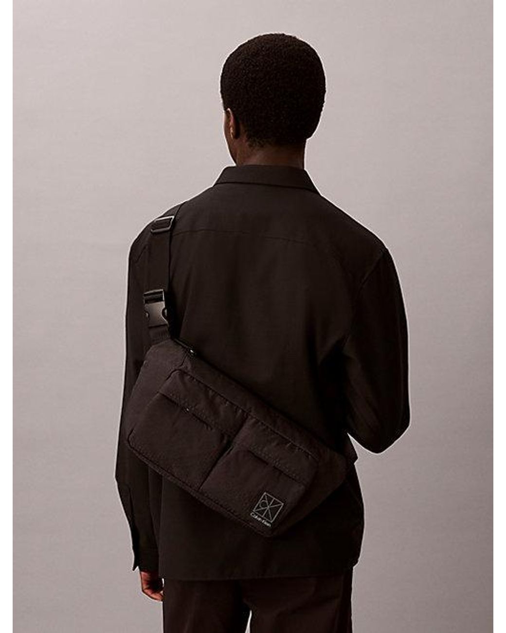 Calvin Klein Gray Water Repellent Ripstop Sling Bum Bag for men