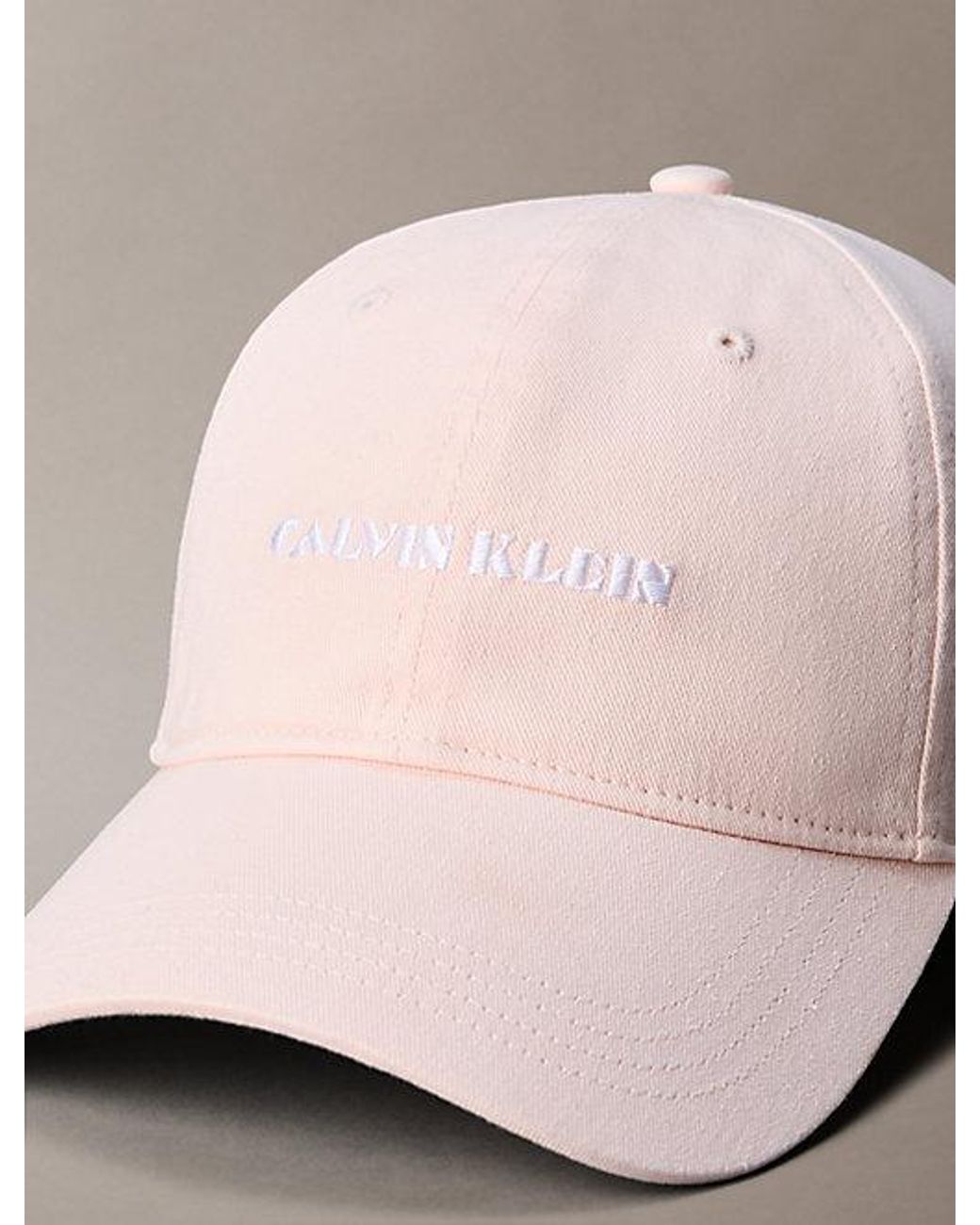 Calvin Klein Pink Cotton Twill Embroidered Logo Cap